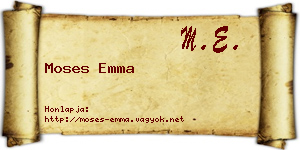 Moses Emma névjegykártya